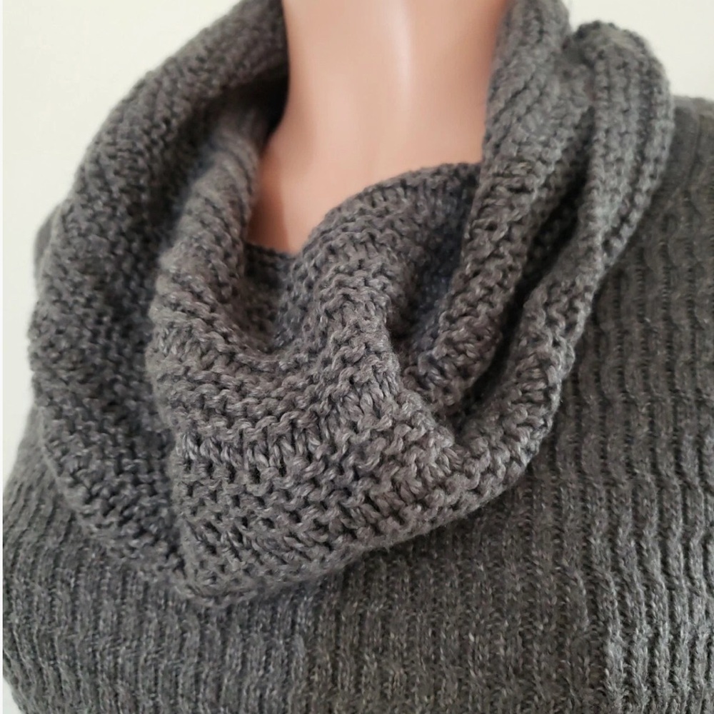 Style & Co. steel Grey Heather Cowl Neck Sweater NWT PM